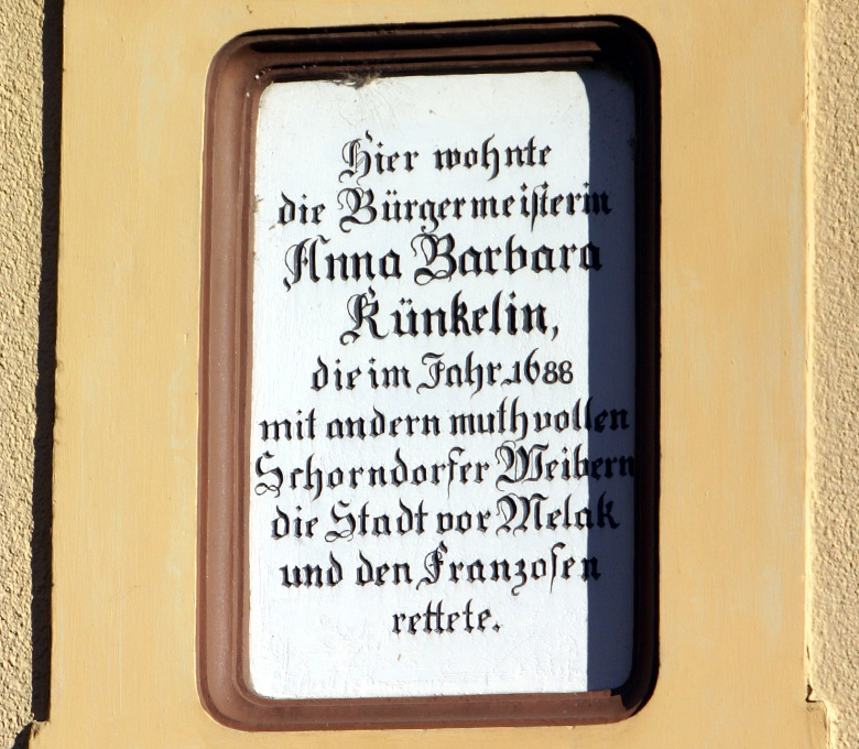 Barbara Künkelin Wohnhaus Schrifttafel